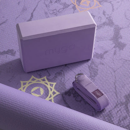 Zestaw do jogi Chakra Yoga Set: mata, klocek, pasek