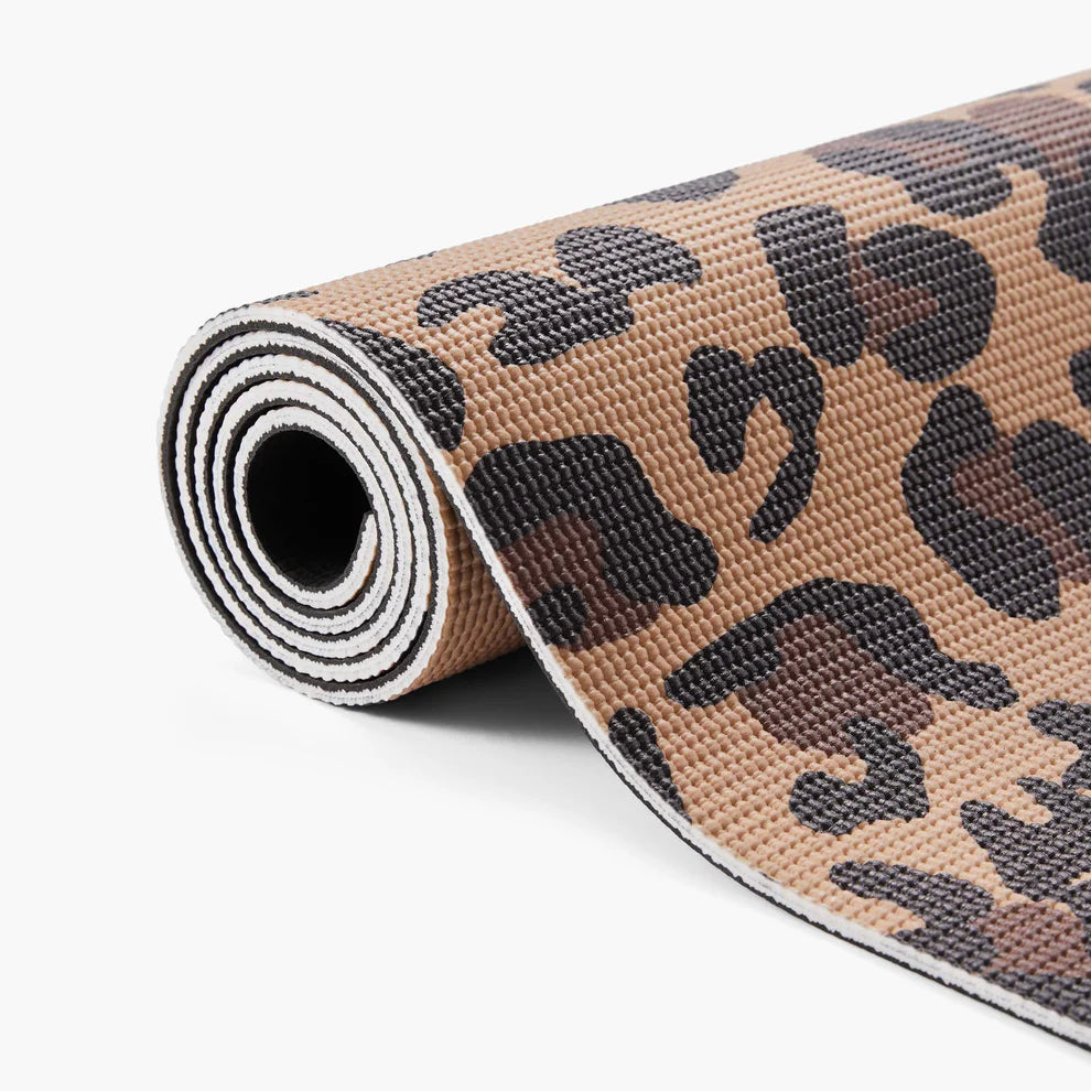 Zestaw do jogi Leopard Yoga Set: mata, klocek, pasek