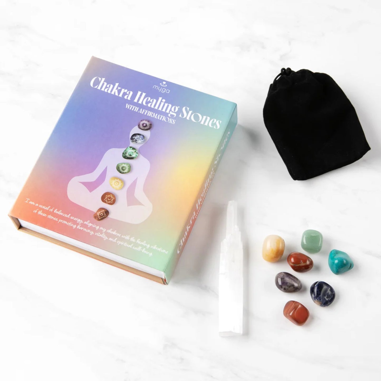 Zestaw kamieni energetycznych na Czakry myga Chakra Stones
