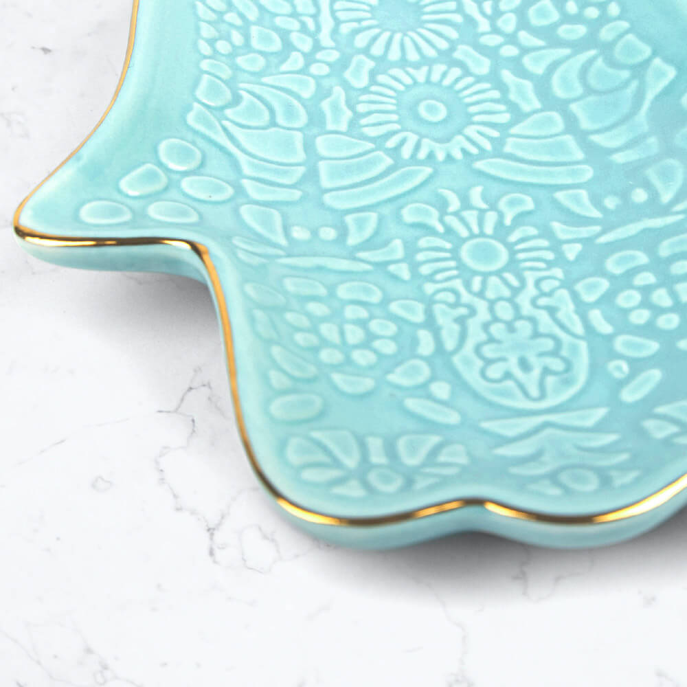 Podstawka ceramiczna na biżuterię - Hamsa
