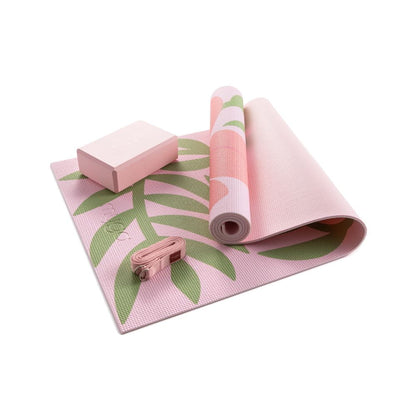 Zestaw do jogi myga Blossom Yoga Set: mata, klocek, pasek
