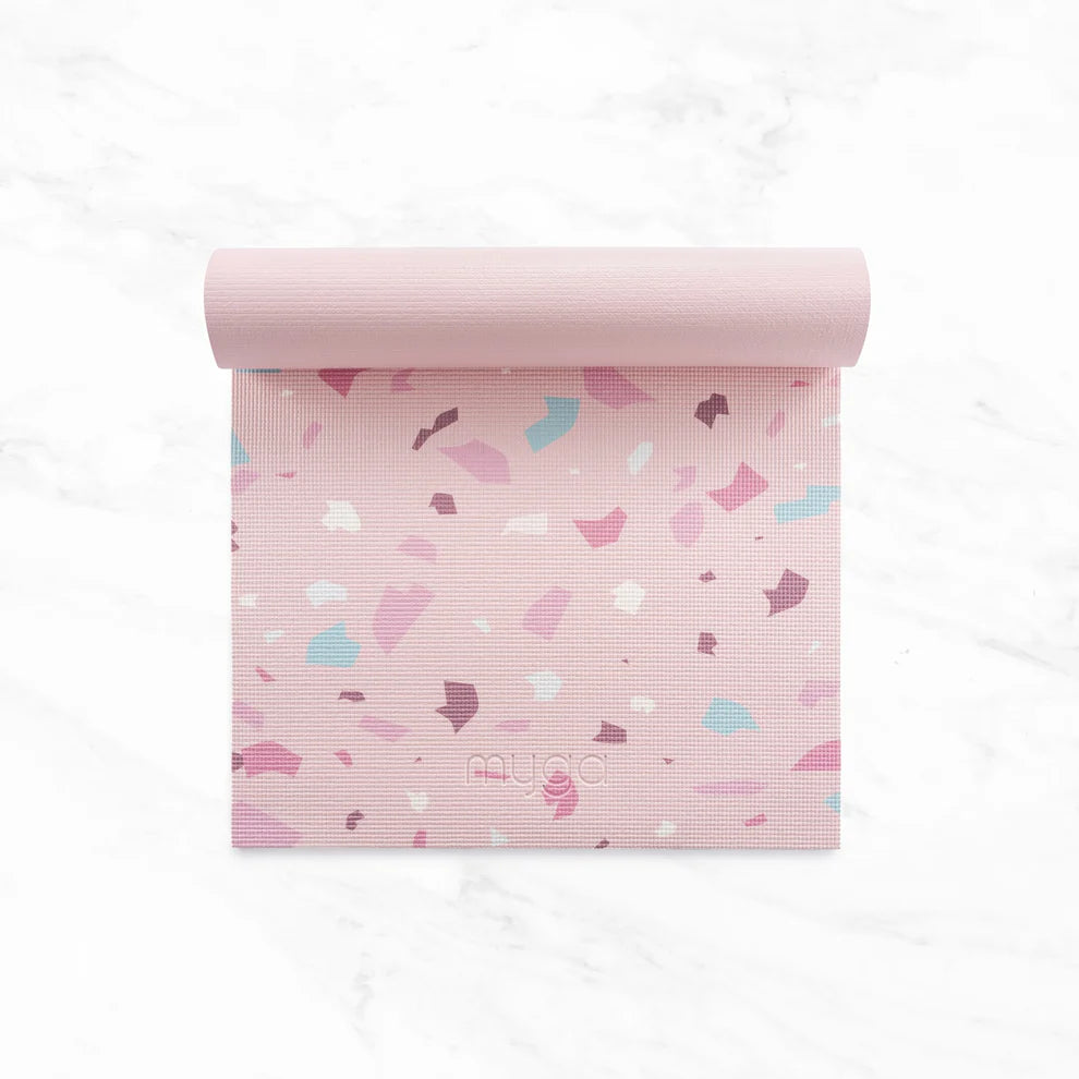 Zestaw do jogi myga Terrazzo Yoga Set: mata, klocek, pasek