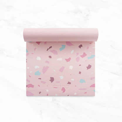Zestaw do jogi myga Terrazzo Yoga Set: mata, klocek, pasek
