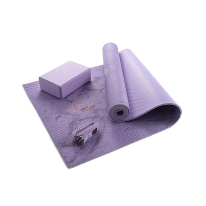 Zestaw do jogi Chakra Yoga Set: mata, klocek, pasek