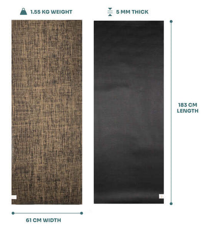 Mata do jogi myga Jute 5mm - czarny