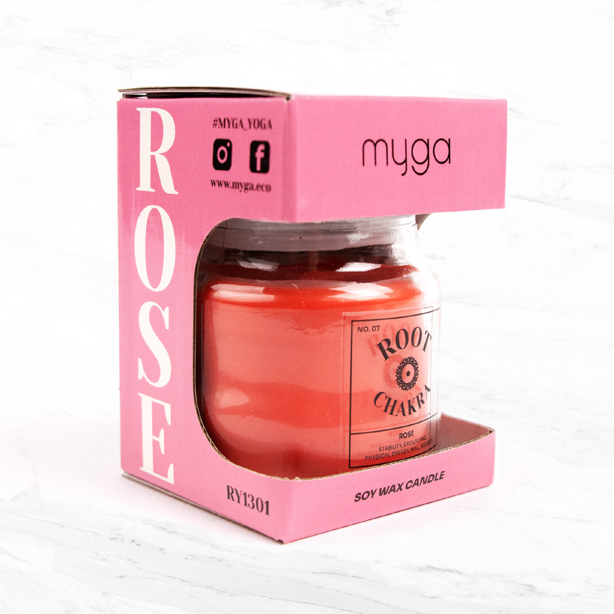 Naturalna świeca sojowa 7 czakr - Rose