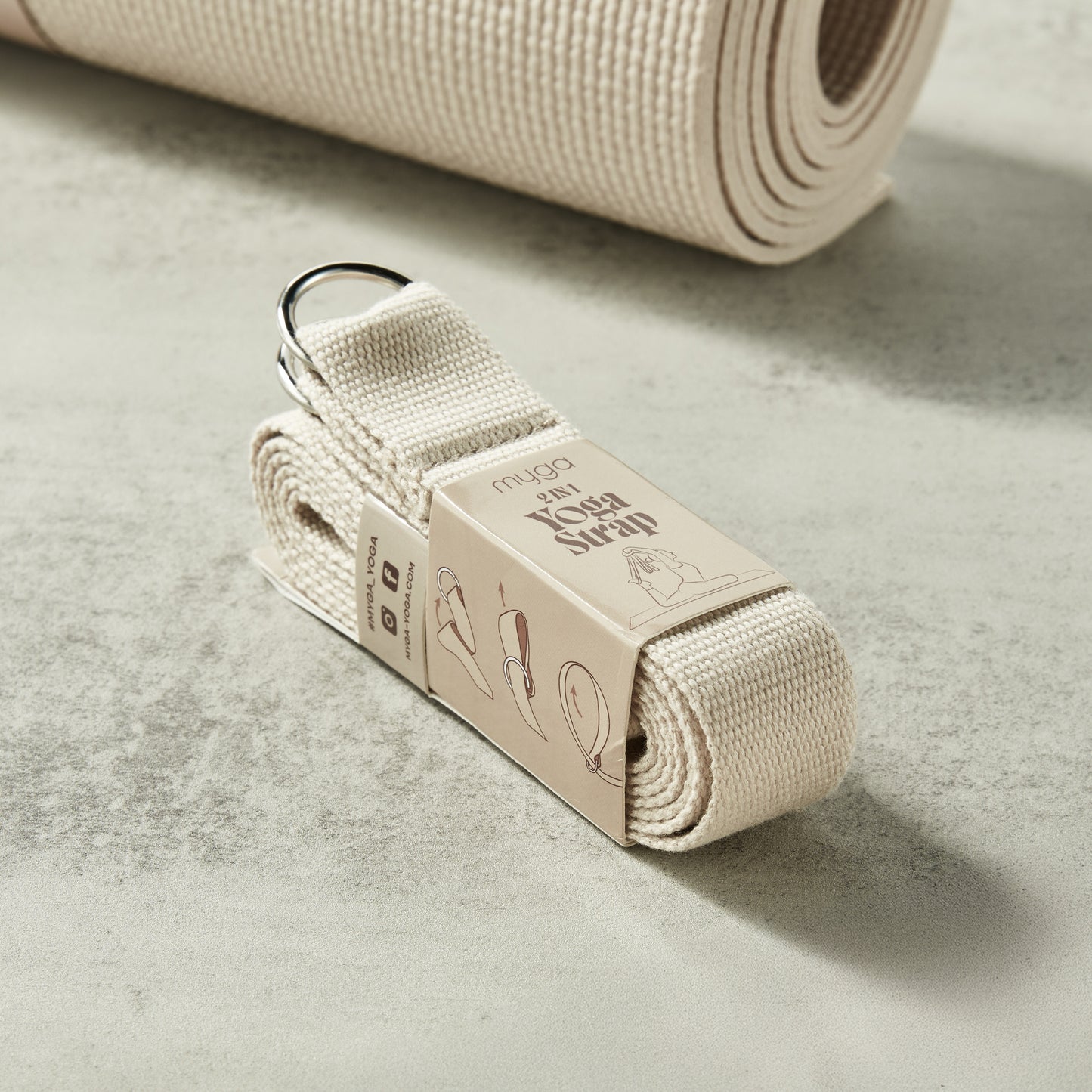 Pasek do jogi 2 w 1 – beżowy (Sand)