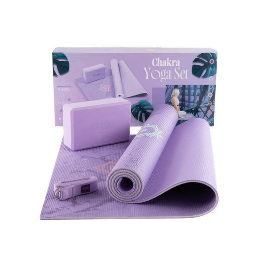 Zestaw do jogi Chakra Yoga Set: mata, klocek, pasek